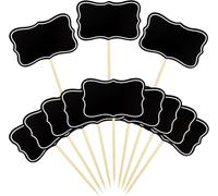 HSYTEK 50 pezzi di piccola lavagna a gesso, targhette per scrivere, accessori per buffet, bandierine per scrivere per etichette per feste, cartellini dei prezzi, decorazioni per cupcake, sandwich