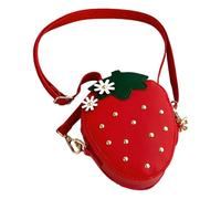 HSYWSH Borsa a Mano con Fragole Borsa a Tracolla con Fragole Borsas Crossbody per bambine Forma di cartone animato Ideale per le bambine come regalo di compleanno (Rosso)
