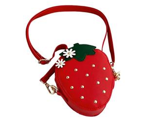 HSYWSH Borsa a Mano con Fragole Borsa a Tracolla con Fragole Borsas Crossbody per bambine Forma di cartone animato Ideale per le bambine come regalo di compleanno (Rosso)