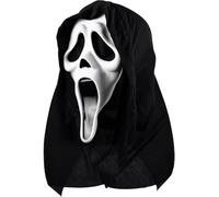 HSYWSH Maschera Scream Spaventoso Volto Fantasma Maschera Maschera di Halloween con urlo Maschera di spaventoso fantasma Maschere di Halloween per adulti e bambini Festa Accessori Costum (Nero)