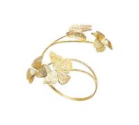 Hsyzygian Anello da braccio con farfalla cava e fiore, stile regolabile, gioielli da donna in oro, rosa, verde, bianco, elegante braccialetto da festival, Misura unica, come descritto