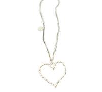 Hsyzygian Collana alla moda in lega d'argento con design minimalista a forma di cuore, stile coreano, catena lunga, One Size, come descritto, come descritto