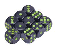 Hsyzygian Dadi rotondi ad angolo a sei lati, confezione da 10 cubi in acrilico da 16 mm, colori assortiti, con puntini numerici, per bambini, set a sei lati