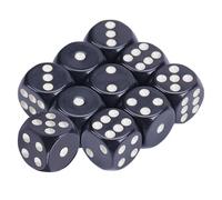 Hsyzygian Dadi rotondi ad angolo a sei lati, confezione da 10 cubi in acrilico da 16 mm, colori assortiti, con puntini numerici, per bambini, set a sei lati