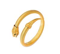 Hsyzygian Elegante braccialetto regolabile a forma di serpente in acciaio inox robusto e zircone bracciale elegante braccialetto oro argento, Misura unica, come descritto