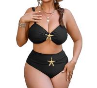 Hsyzygian Elegante costume da bagno a due pezzi da donna con vita alta elastica tankini set perfetto per viaggi quotidiani vacanze costumi da bagno di grandi dimensioni per le donne