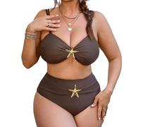 Hsyzygian Elegante costume da bagno a due pezzi da donna con vita alta elastica tankini set perfetto per viaggi quotidiani vacanze costumi da bagno di grandi dimensioni per le donne