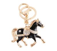 Hsyzygian Portachiavi portafortuna in lega resistente, per chiavi dell'auto e borsa come simbolo di coraggio, regalo zodiacale, accessorio per cavallo zodiacale, Nero , Taglia unica