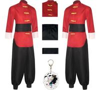 HSZCSMGS Set di costumi Ranma 1/2 Cosplay, uniforme da uomo con parrucca di Ranma, festa di Halloween per cosplay di Ranma (Rosso, M)