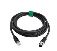 HT-cable M12 8 Pin A-Code RJ45 Cat6 Ethernet Schermato, Cavo di rete impermeabile ad alta flessibilità (2 m)