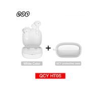 (HT05 bianco con custodia) QCY HT05 ANC Cuffie wireless con cancellazione del rumore da 40 dB, Bluetooth
