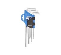 HT1W801 Set di chiavi esagonali in acciaio al cromo-vanadio lunghe 9 pz. TECN...