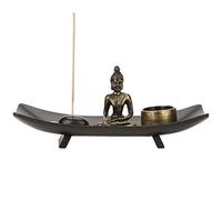 HT217 Buddha da tavolo Buddha Zen, Bruciatore di incenso d'epoca in bronzo Bruciatore di incenso da tavolo, Supporto di bastoncini d'incenso per la decorazione domestica