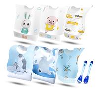 HTBAKOI Bavaglini Usa e Getta Bambini Monouso 60 Pezzi Bavaglie Bavette Usa e Getta Bambi Bavaglioli Monouso per Bambin Impermeabili