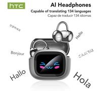 HTC NE32 Bluetooth V6.0 AI Auricolari OWS Cuffie con clip per l'orecchio Comfort Riduzione del rumore Cuffie wireless Auricolari traduttore