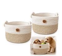 htdayang 2 cestini per giocattoli per cani, adorabile scatola per giocattoli per cani, per sala giochi e spazi interni, spazioso contenitore per giocattoli per animali domestici, per lavanderia