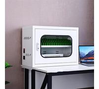 HTDRE Armadietti con stazione USB per cellulare, carrello porta cellulare, per scuola, azienda, armadietto con serratura a canale frontale (20 slot)