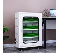 HTDRE Armadietti con stazione USB per cellulare, carrello porta cellulare, per scuola, azienda, armadietto con serratura a canale frontale (50 slot)