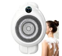 HTDRE Brosse de Douche électrique pour Le Corps - Brosse de Dos murale, 3 vitesses, brosse exfoliante Intelligente à Fixation murale, idéale pour Hommes et Femmes, Facile à Installer
