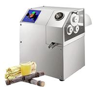 HTDRE Extracteur de Jus de canne à Sucre électrique professionnel, extracteur électrique Vertical de 400 W, Presse-agrumes de comptoir à Mastication Lente, 3 Rouleaux avec goulotte d'alimentation
