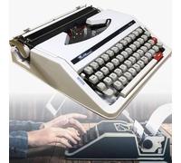 HTDRE Macchina da Scrivere Manuale Portatile Tradizionale Vecchio Stile, Macchina da Scrivere Inglese retrò, Collezione letteraria retrò, per Appunti o Lettere, Scrittura Creativa Beige