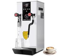 HTDRE Montalatte a Vapore Professionale da 2500 W, scaldabiberon e vaporiera Completamente Automatica da 12 Litri con Timer e Display LCD, Frusta per caffè per Cappuccino e Latte Macchiato.