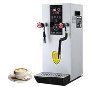 HTDRE Montalatte Elettrico Professionale e Macchina per Acqua bollente a Vapore con Schermo Touch a LED, valvola Rotante a 360°, Timer 12 Ore per Bar, tè, pasticcerie e Hotel (Bianco 220V)