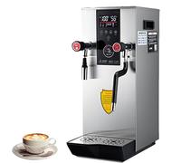 HTDRE Montalatte Elettrico Professionale e Macchina per Acqua bollente a Vapore con Schermo Touch a LED, valvola Rotante a 360°, Timer 12 Ore per Bar, Pasticceria e Hotel (Argento 220V)