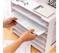 HTDRE Organizzatore da scrivania, Contenitore per Documenti A3, Organizer a 7 Livelli per Lettere, vassoi Portadocumenti e Raccoglitore, Organizer da scrivania in Legno.
