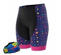 HTDRE Pantaloncini da Ciclismo da Donna, Unisex, Team Edition, Pantaloncini da Ciclismo, 20D, Antiscivolo, Imbottiti in Gel, per Mountain Bike, Bici da Montagna (B, M)