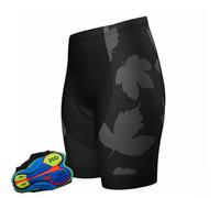 HTDRE Pantaloncini da Ciclismo da Donna, Unisex, Team Edition, Pantaloncini da Ciclismo 20D Antiscivolo, Imbottiti in Gel, per Mountain Bike, Bici da Montagna (E, L)