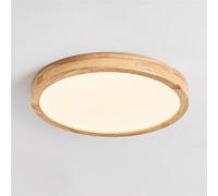 HTERWQEA 15.7in Round Wooden Ceiling Light Fixture 19.7in Wood Flush Mount Ceiling Lighting 11.8in Nordic LED Ceiling Lights for Kitchen Bedroom Living Room Hallway(4000K,Dia-50cm)