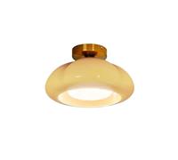 HTERWQEA Glass Semi Flush Mount Ceiling Light 30cm Nordic Ceiling Lamp Gold Metal Close to Ceiling Lamps E26 Pendant Ceiling Lights for Bedroom Kitchen Hallway Dining Room