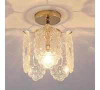 HTERWQEA Gold Ceiling Light Creative Glass Close to Ceiling Lamp Luxury Aisle Lamp Corridor Chandelier E14 Semi Flush Mount Ceiling Lights for Balcony Bay Window Entrance