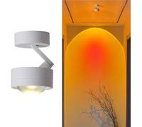 HTERWQEA LED Sunset Projector Ceiling Light 3 Inch Adjustable Mood Lighting Romantic Sun Effect Fixture Semi Flush Mount for Bedroom Photography Studio and Party Decor