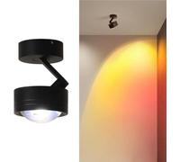 HTERWQEA LED Sunset Projector Ceiling Light 3 Inch Adjustable Mood Lighting Romantic Sun Effect Fixture Semi Flush Mount for Bedroom Photography Studio and Party Decor