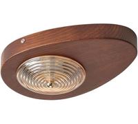 HTERWQEA Modern LED Glass Ceiling Light Flush Mount Small Wood 4W 3000K Close to Ceiling Lighting Fixture for Bedroom Hallway Entryway Restaurant Stairs Hallway