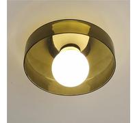 HTERWQEA Modern Scandinavia Ceiling Light Fixture with White Globe Glass Shade Nordic Ceiling Lights 9.8in G9 Semi Flush Mount Ceiling Lighting for Aisle Corridor Living Room Foyer Balcony(Green)
