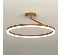HTERWQEA Moderna plafoniera a LED rotonda con montaggio a filo, finitura effetto legno, pannello circolare in acrilico, illuminazione minimalista for camera da letto, soggiorno, studio