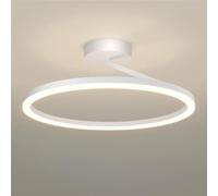 HTERWQEA Moderna plafoniera a LED rotonda con montaggio a filo, finitura effetto legno, pannello circolare in acrilico, illuminazione minimalista for camera da letto, soggiorno, studio