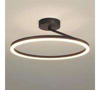 HTERWQEA Moderna plafoniera a LED rotonda con montaggio a filo, finitura effetto legno, pannello circolare in acrilico, illuminazione minimalista for camera da letto, soggiorno, studio