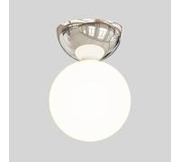HTERWQEA Nordic Globe Ceiling Lamp White Glass Ball Semi Flush Mount Ceiling Light G9 Pendant Lamp Shade Hallway Lighting Fixture Close to Ceiling Lights for Entryway Cloakroom