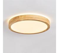 HTERWQEA Nordic LED 19.7in Flush Mount Ceiling Lighting Wood Ceiling Light Fixture Round Wooden Ceiling Lights for Aisle Corridor Living Room Foyer Balcony Hallway Bedroom(3000K,Dia-40cm)