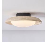 HTERWQEA Nordic Stone Close to Ceiling Light 9.8in Semi Flush Mount Ceiling Lamp with Round Acrylic Shade for Hallway Entryway Lighting Fixture