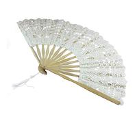 HTFTOIO Portatile Danza Puntelli Ventaglio di Nozze Osso di Bambù Nappa Pieghevole Pizzo Design Fotografia Scavato Fuori Accessori fatti a mano Ventilatore pieghevole portatile