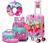 HTgroce Valigia Bambini, Trolley Bambino con Cuscino per il Collo, Valigia Per Bambini, Trolley Bambino da Viaggio, Valigia Ragazzo, Valigia Bimbo