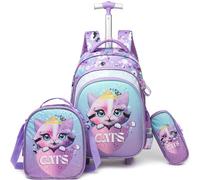 HTgroce Zainetti per bambini Trolley Gatto Zaino Scuola Elementare Bambina