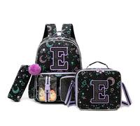 HTgroce Zaino Scuola Elementare Bambina con Lettera E - Ergonomico Zainetto Bimba per Scuola Primaria