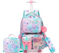 HTgroce Zaino Trolley Sirena Scuola Elementare Bambina Viola