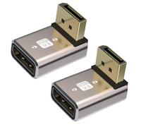 HTGuoji Adattatore 8K DisplayPort 1.4, angolo retto DP maschio a 90 gradi per connettore femmina DP 8K@60Hz 4K@144Hz 1080p@240HZ Full HD Stereo 3D 2pcs (down)